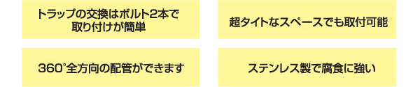 コネクタースチームトラップ 特徴