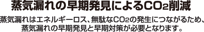 蒸気漏れの早期発見によるCO2削減